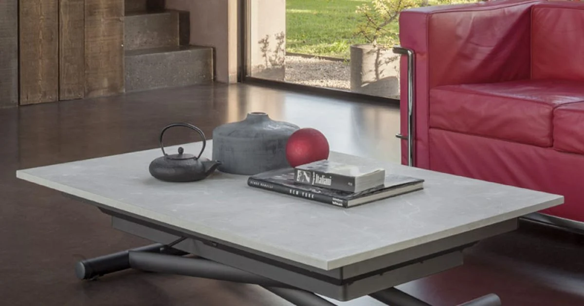 Tavolino Trasformabile con Altezza Regolabile fino a 82 cm Made in Italy - Rotella