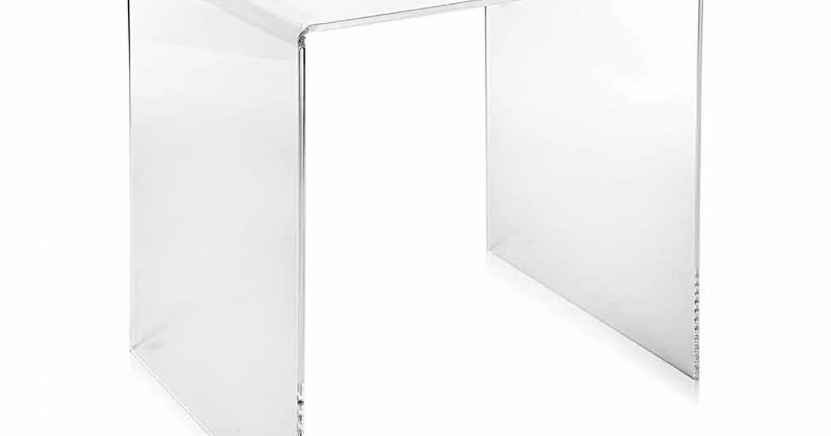 Tavolino trasparente design moderno 50x50cm Terry Big, made in Italy