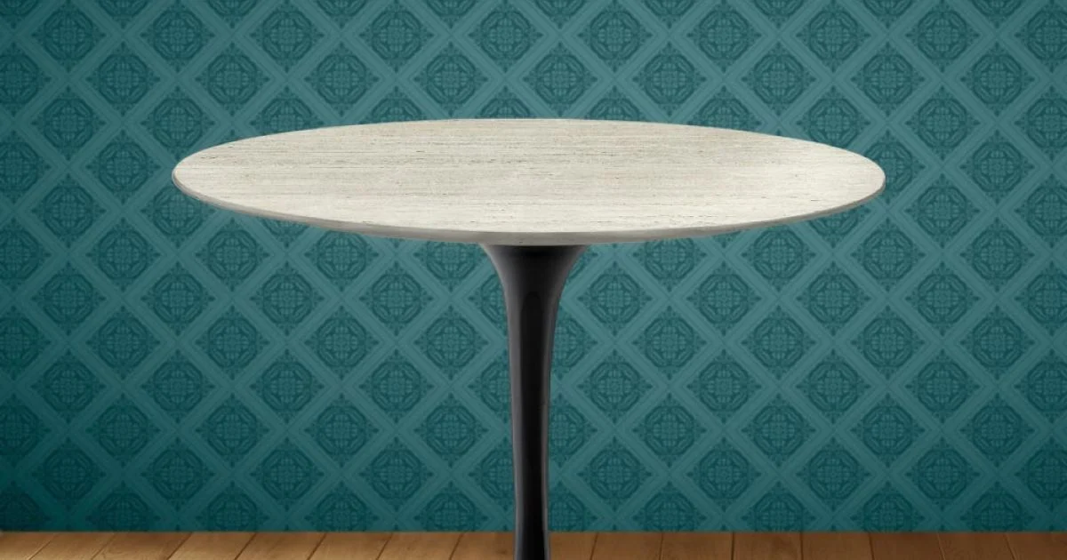 Tavolino Tulip Eero Saarinen H 41 in Ceramica Marmorio Made in Italy - Scarlet