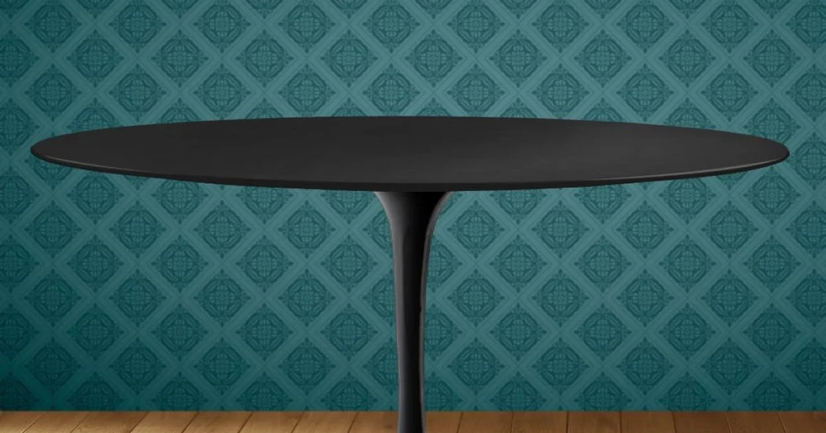 Tavolino Tulip Saarinen Ovale H 41 in Ceramica Domoos Made in Italy - Scarlet