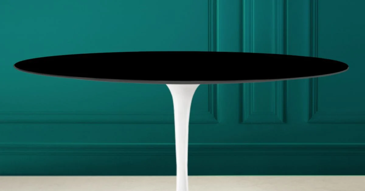 Tavolino Tulip Saarinen Ovale H 41 in Nero Assoluto Made in Italy - Scarlet