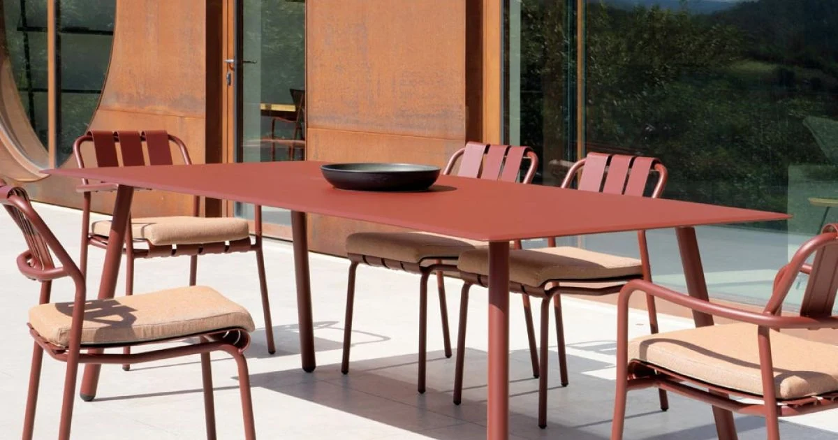 Tavolo 220x100 cm da Esterno in Alluminio di Diverse Finiture - Risplendente