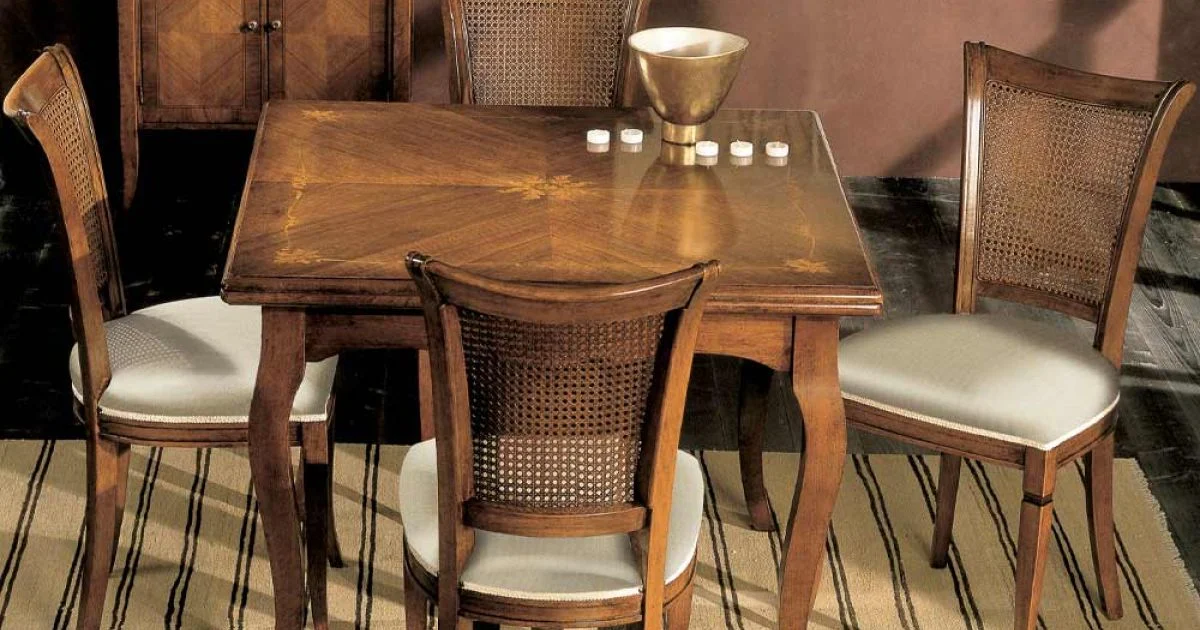 Tavolo Allungabile a 200 cm con 4 Sedie in Legno Bassano Made in Italy - Ambra
