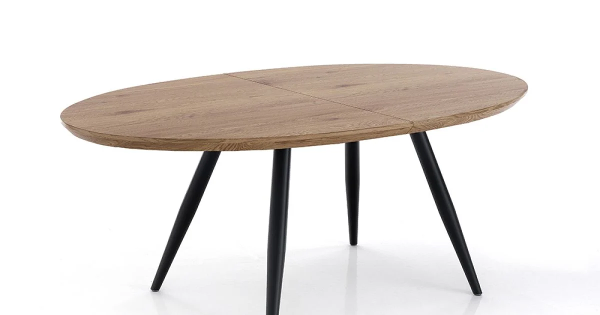 Tavolo Allungabile a 200 cm con Gambe in Metallo Nero - Litio