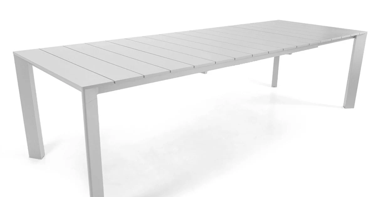 Tavolo Allungabile a 281 cm in Alluminio con Piano a Doghe - Specifico