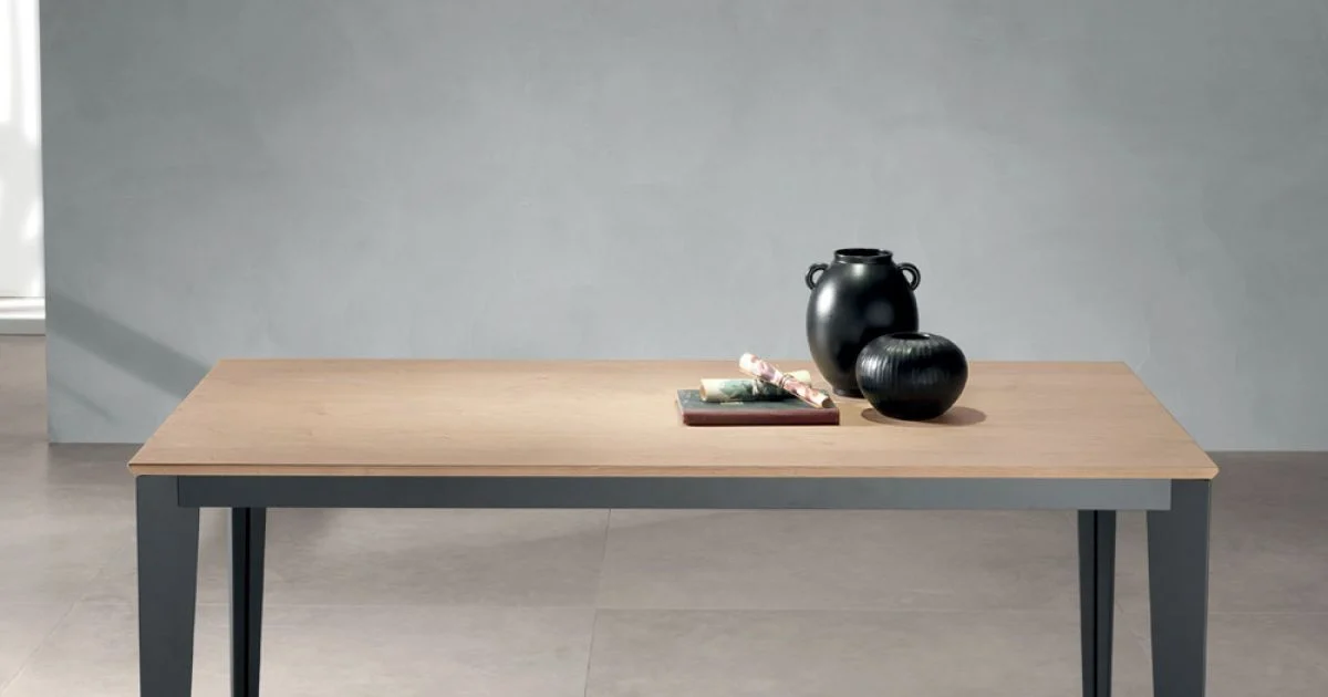Tavolo Allungabile con Piano Impiallacciato Rovere Naturale - Anice