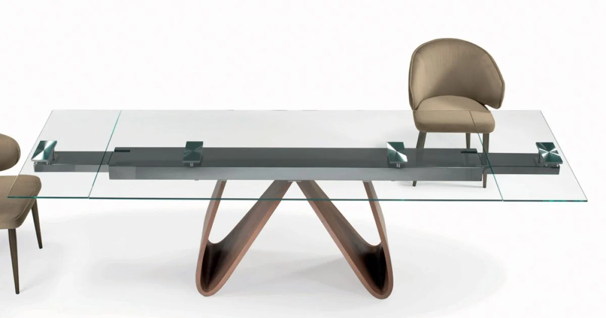 Tavolo Allungabile con Piano in Vetro Made in Italy - Equatore