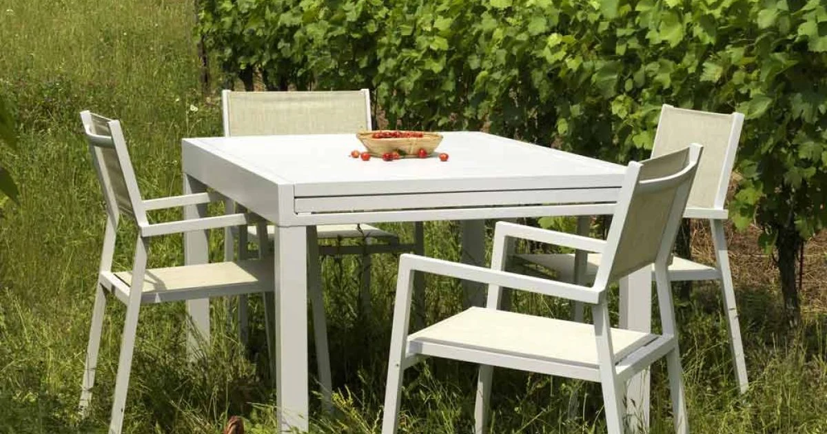 Tavolo Allungabile da Giardino Realizzato Interamente in Alluminio - Foglio