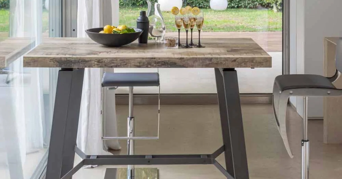 Tavolo Allungabile fino a 280 cm in Legno e Metallo Made in Italy - Gallotto