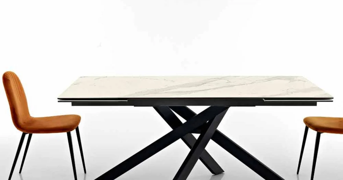 Tavolo allungabile di design in vetroceramica fatto in Italia, Dionigi