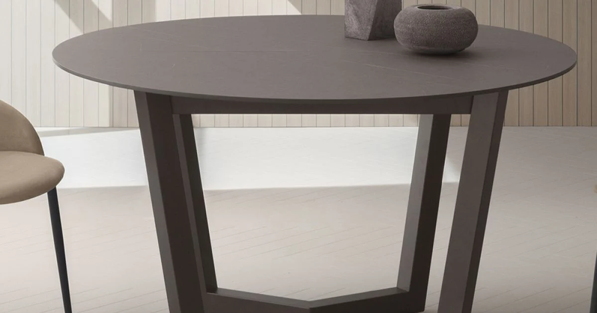 Tavolo Allungabile Fino 180 cm Tondo Hpl Stratificato Made in Italy - Bastiano