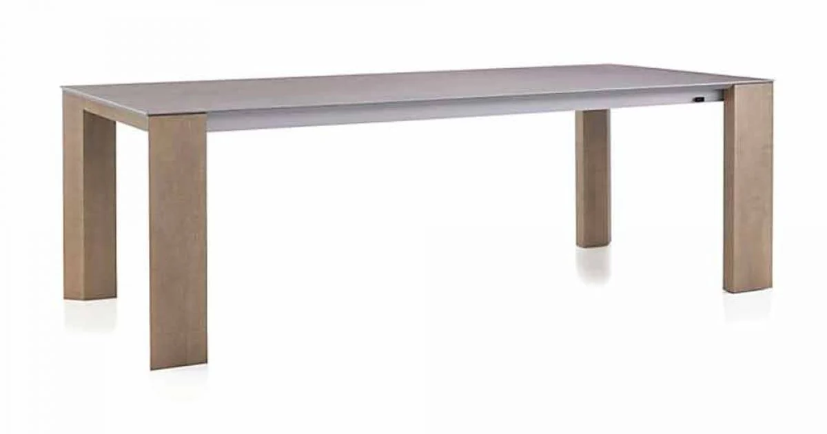 Tavolo Allungabile Fino a 300 cm in Ceramica e Gambe in Legno - Ipanemo