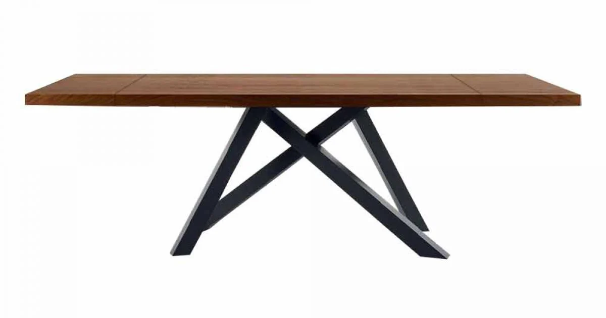 Tavolo Allungabile Fino a 300 cm in Legno e Acciaio Made in Italy - Settimmio
