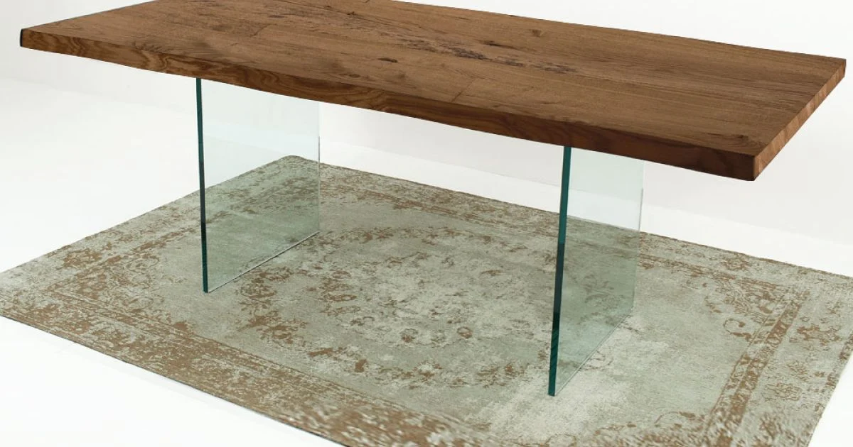 Tavolo Allungabile Fino a 300 cm in Legno Impiallacciato e Vetro – Strappo