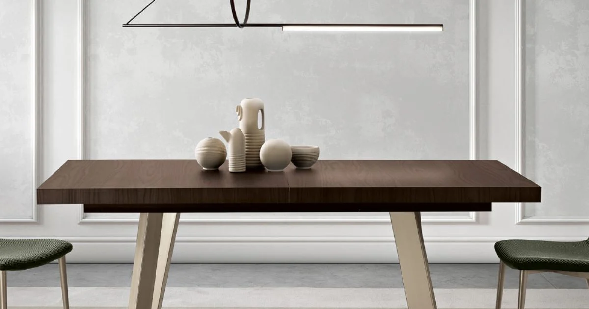 Tavolo Allungabile in Melaminico di 2 Diverse Finiture Made in Italy - Tecna