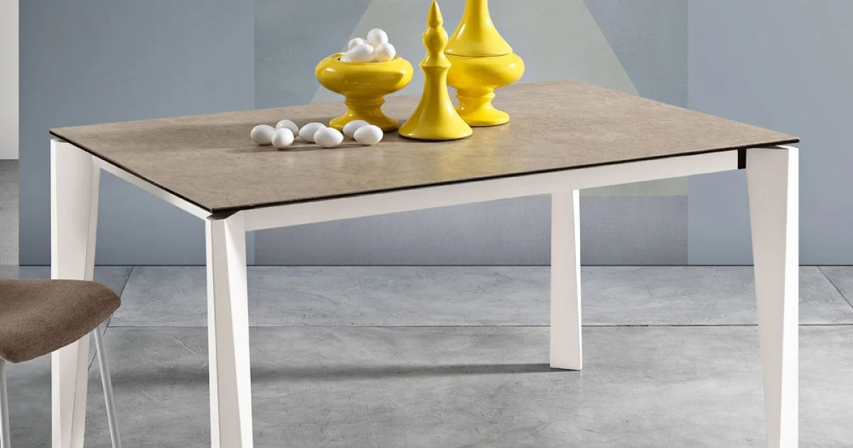 Tavolo Allungabile in Vetroceramica Finitura Fokos Terra Made in Italy - Ariel