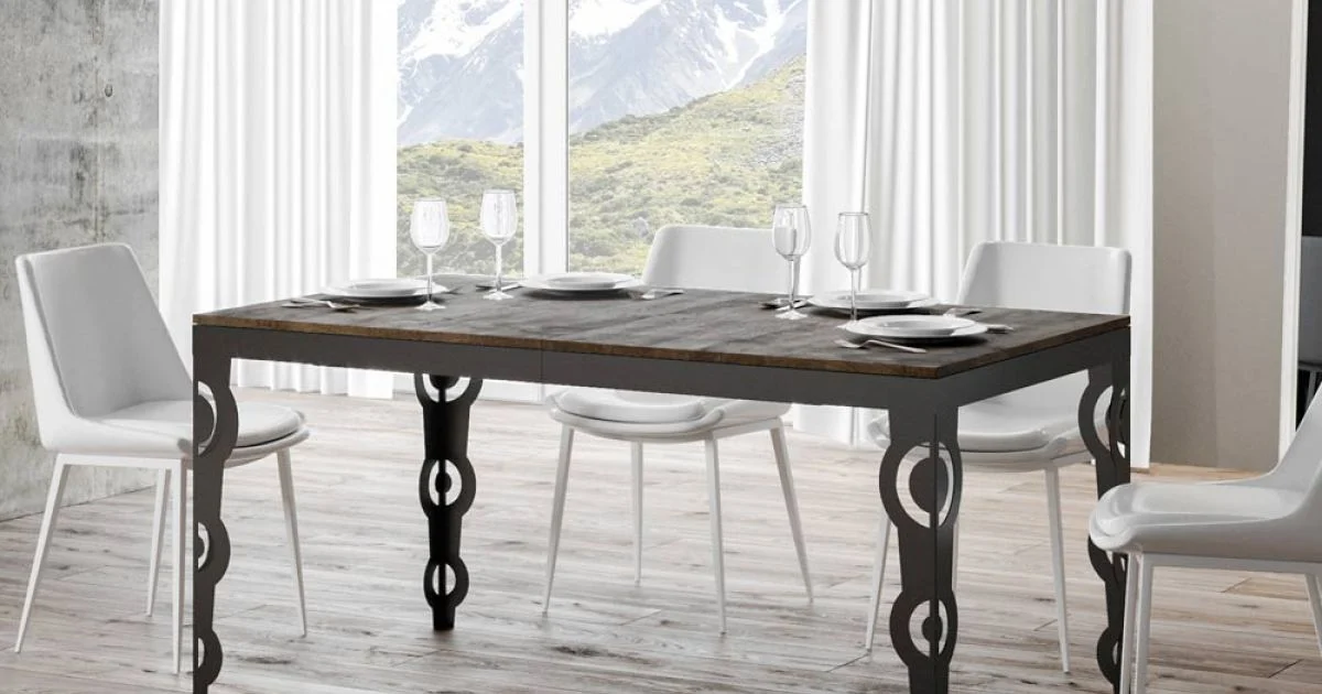 Tavolo Allungabile Moderno in Legno Nobilitato e Sottopiano in Ferro – Marella