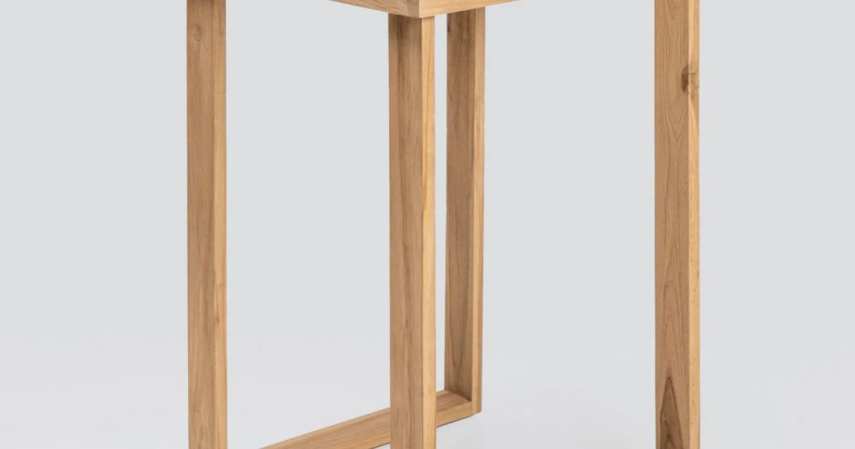 Tavolo Alto da Bar Realizzato in Teak Naturale Spazzolato - Sponda
