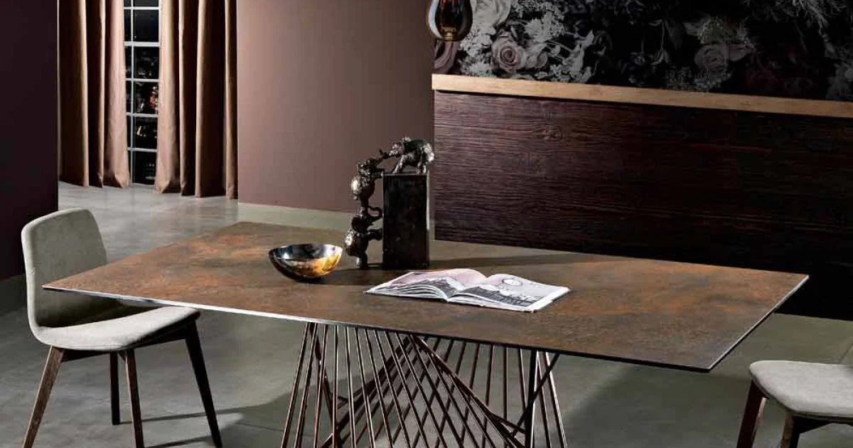 Tavolo con piano in vetroceramica moderno made in Italy, Mitia