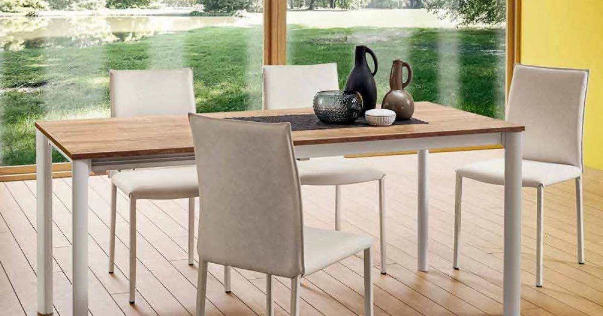 Tavolo Cucina Allungabile Fino a 240 cm Effetto Legno Made in Italy - Maltese