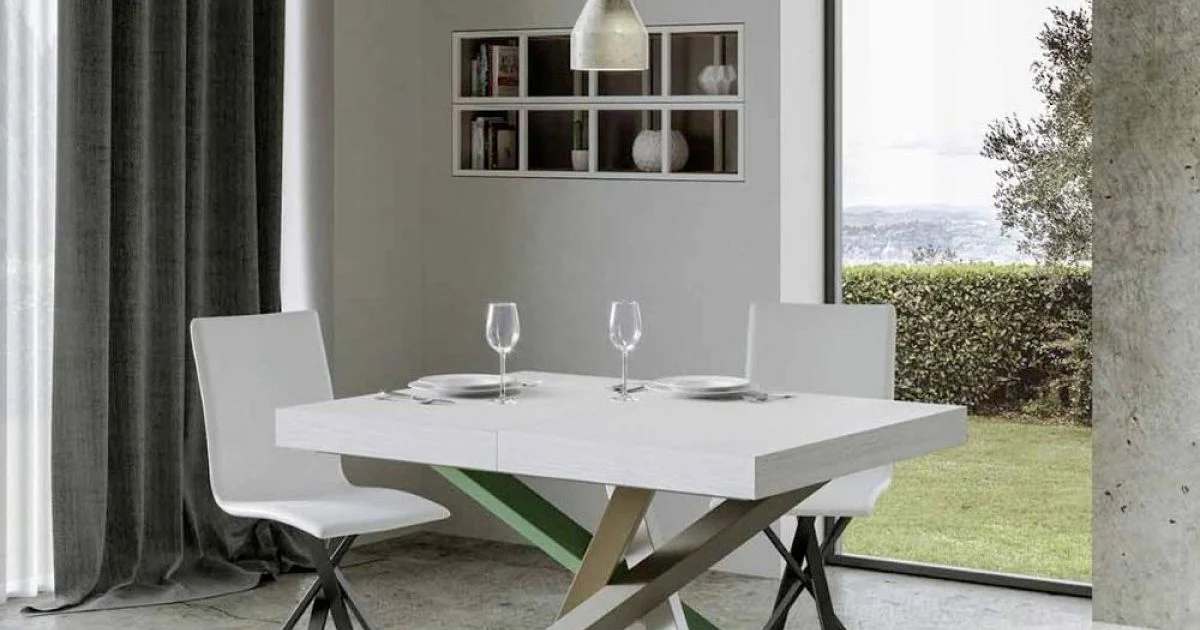 Tavolo Cucina Allungabile Fino a 440 cm in Legno e Ferro Made in Italy - Lennon