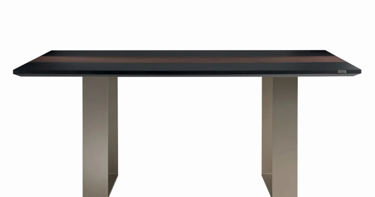Tavolo Cucina in Mdf con Inserto in Legno Massello Made in Italy - Tusco