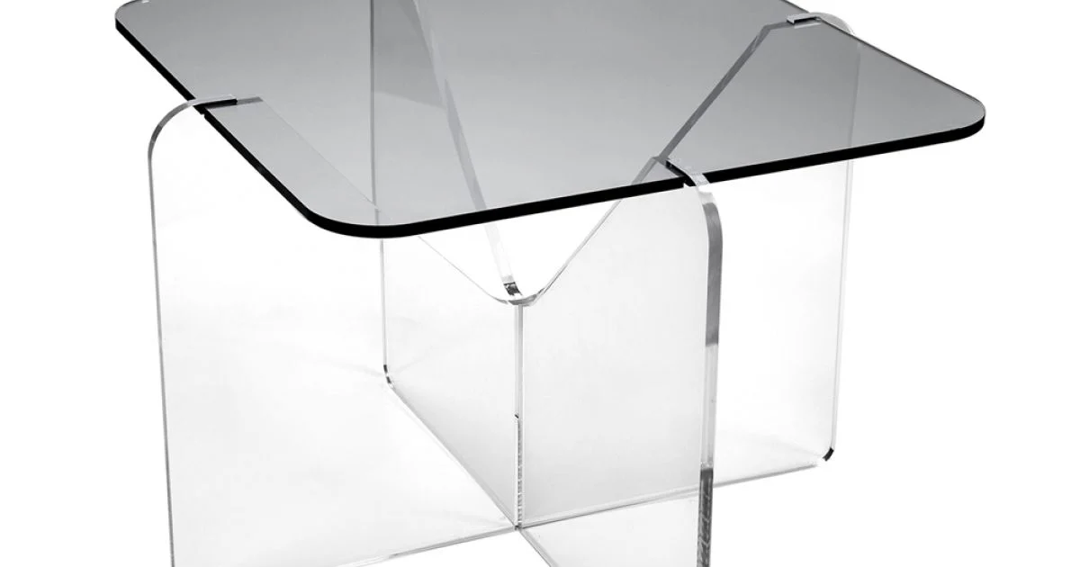 Tavolo da Caffè da Salotto Design in Plexiglass Trasparente o Fumè - Draco