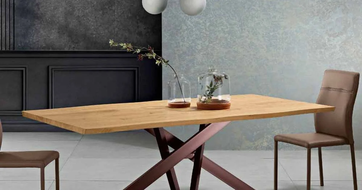 Tavolo da cucina in legno massellato di design made in Italy, Dionigi