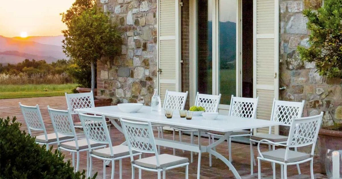 Tavolo da Esterno Allungabile Fino a 320 cm in Acciaio Zincato Made in Italy -Pearl
