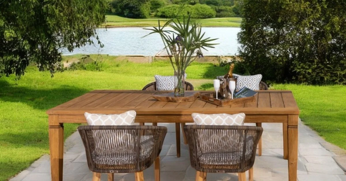 Tavolo da Giardino con Struttura in Teak Naturale Spazzolato - Artes
