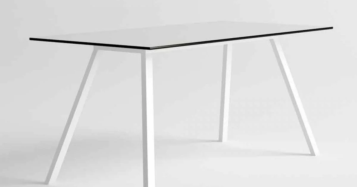 Tavolo da Giardino in Alluminio Bianco e HPL Laminato Design Moderno - Oceania2