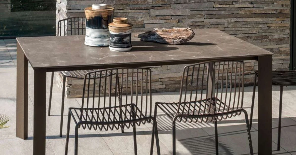 Tavolo da Giardino in HPL con Struttura in Alluminio Made in Italy - Carl