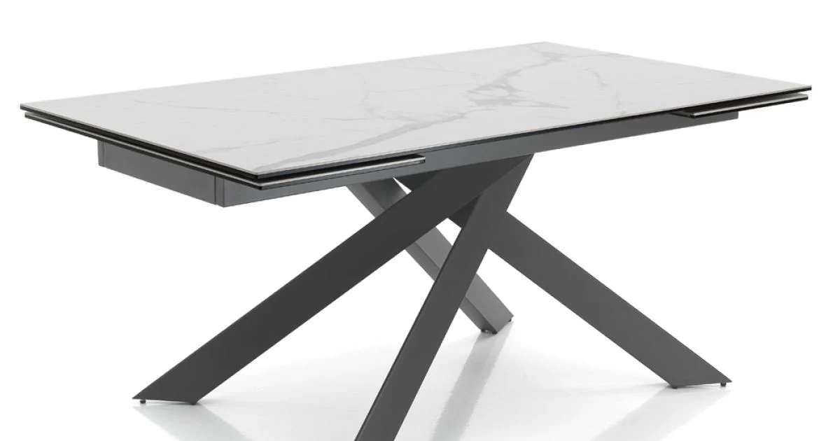 Tavolo da Pranzo Allungabile a 240 cm in Ceramica e Acciaio - Sollievo