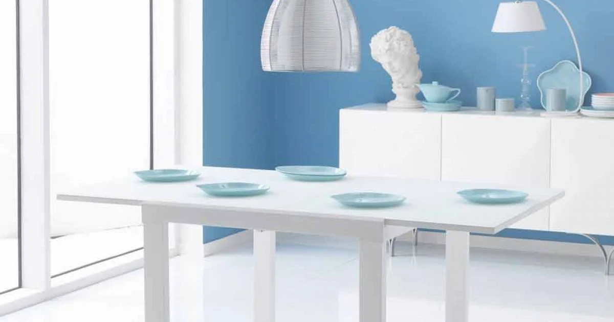 Tavolo da pranzo allungabile con piano in vetro - Teo