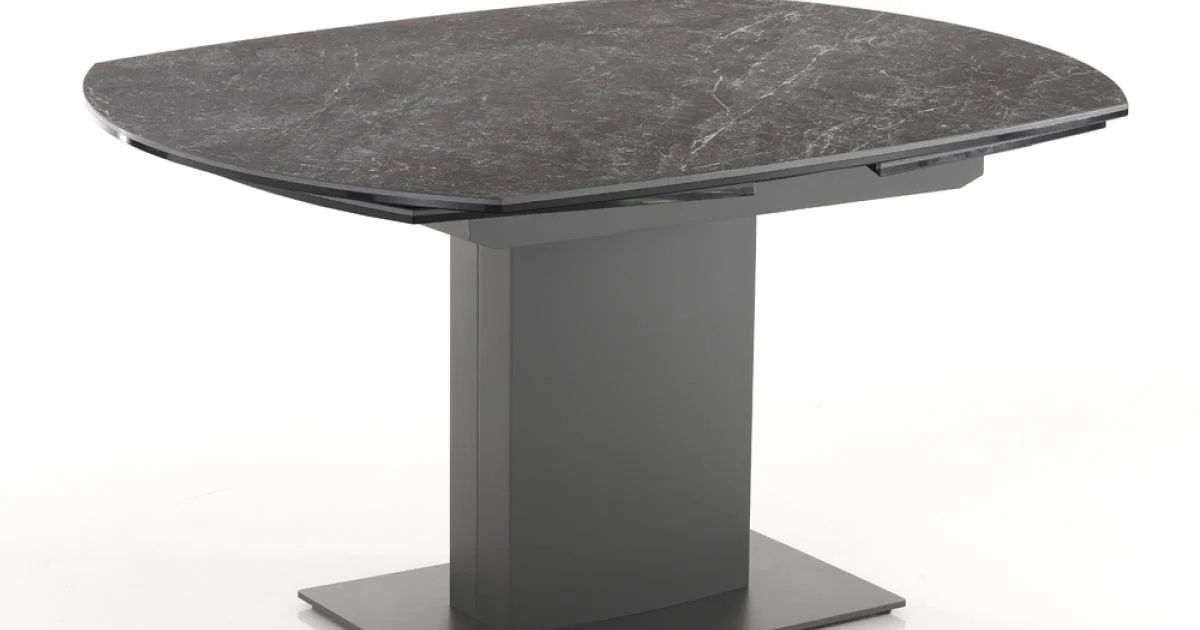 Tavolo da Pranzo Allungabile Fino a 180 cm in Ceramica e Acciaio - Catone