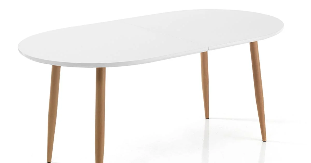 Tavolo da Pranzo Allungabile Fino a 220 cm in Mdf Bianco Opaco - Toledo
