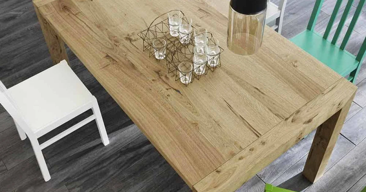 Tavolo da pranzo allungabile fino a 240 cm impiallacciato rovere - Ciro