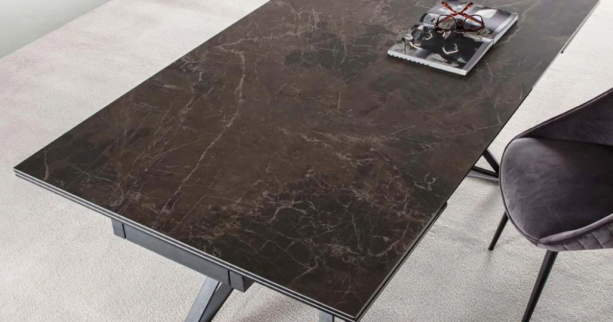 Tavolo da Pranzo Allungabile Fino a 240 cm in Vetro Ceramica e Acciaio - Bortolo