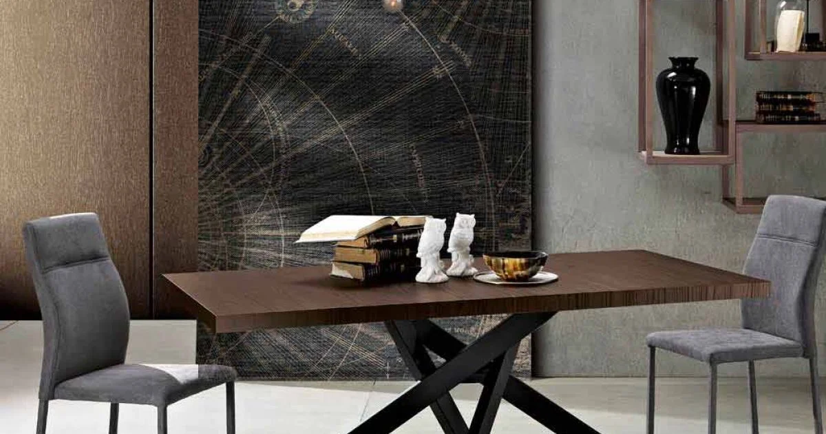 Tavolo da pranzo allungabile in legno melaminico made in Italy,Dionigi