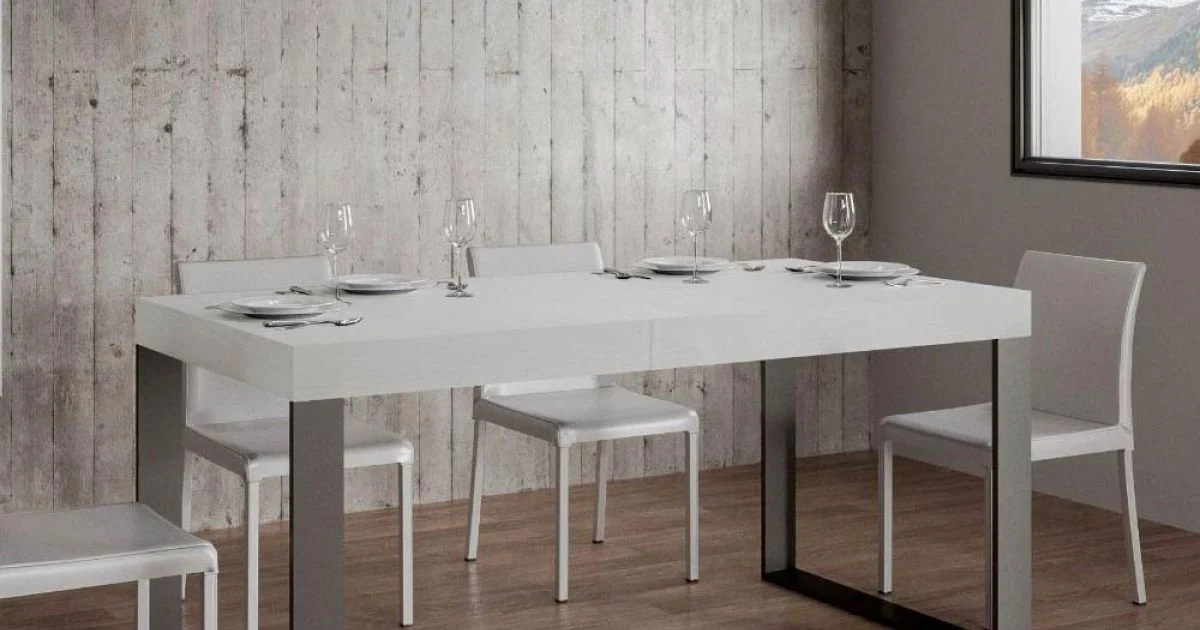 Tavolo da Pranzo Allungabile in Legno Nobilitato e Ferro Made in Italy - Badesi