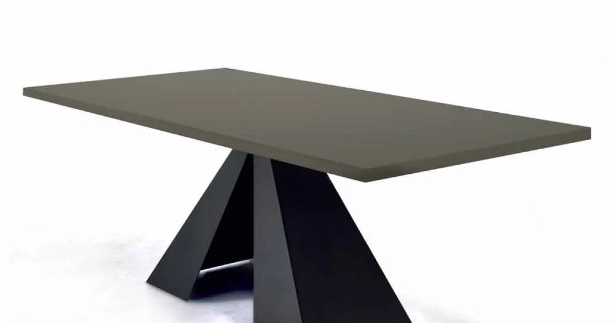 Tavolo da Pranzo con Piano in Fenix e Base in Acciaio Made in Italy - Dalmata