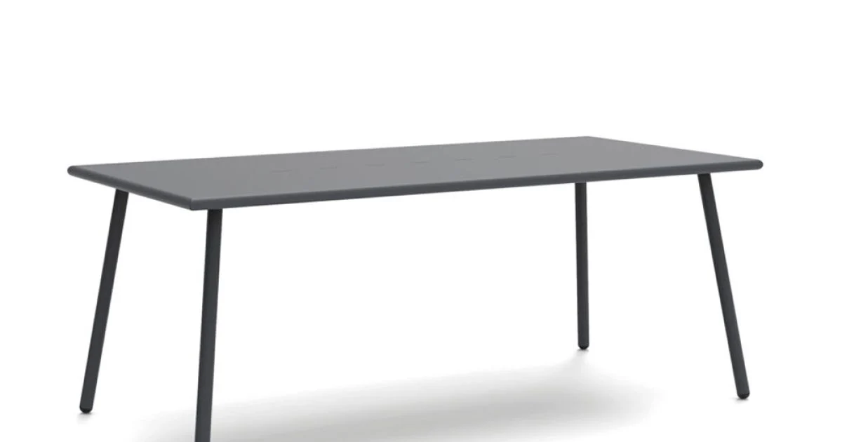 Tavolo da Pranzo da Esterno Rettangolare in Acciaio Zincato Made in Italy - Elvia
