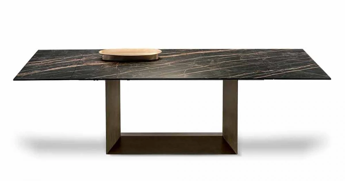 Tavolo da Pranzo di Design Allungabile Ceramica e Metallo Made in Italy – Moro