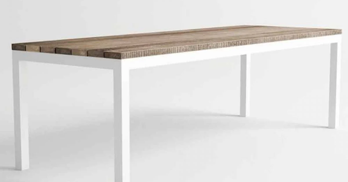 Tavolo da Pranzo in Legno e Alluminio da Esterno di Design Moderno - Gange