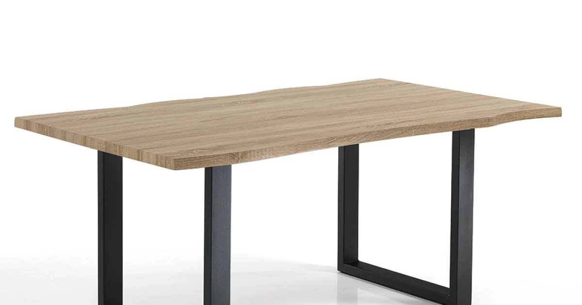 Tavolo da Pranzo in Mdf con Gambe in Acciaio Verniciato Nero - Ghepardo