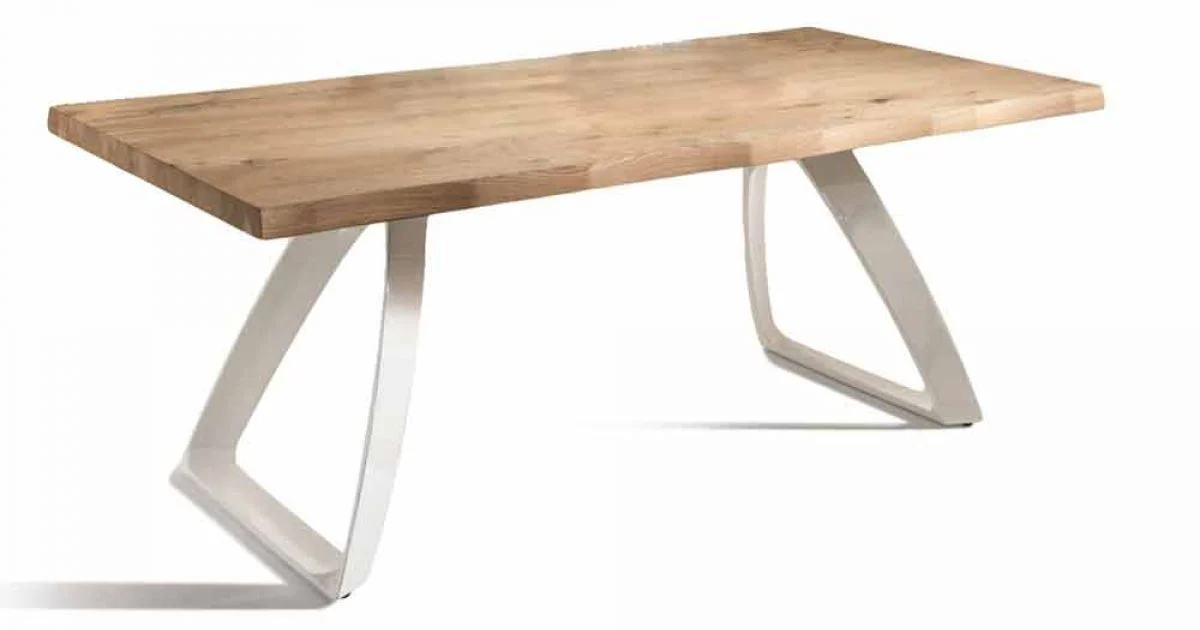 Tavolo da Pranzo in Metallo e Rovere Impiallacciato Made in Italy - Aryssa