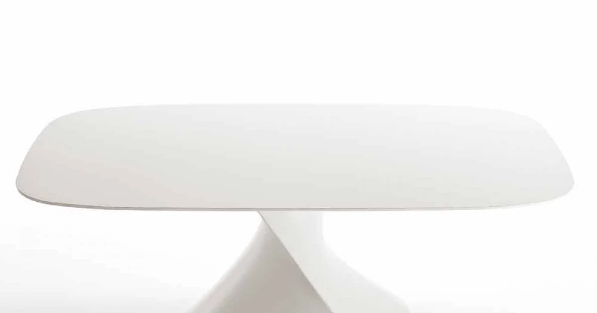Tavolo da pranzo moderno bianco in MDF finitura rovere 100x200cm Clark