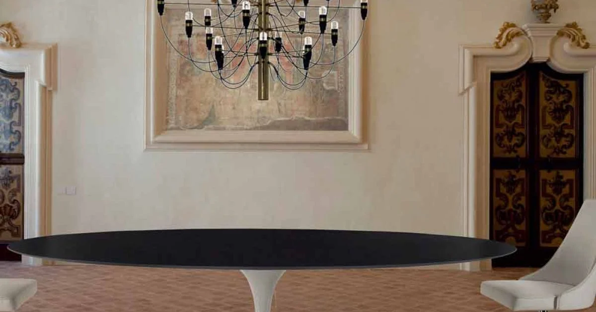 Tavolo da Pranzo Ovale in Laminato e Alluminio Made in Italy, Pregiato - Dollars