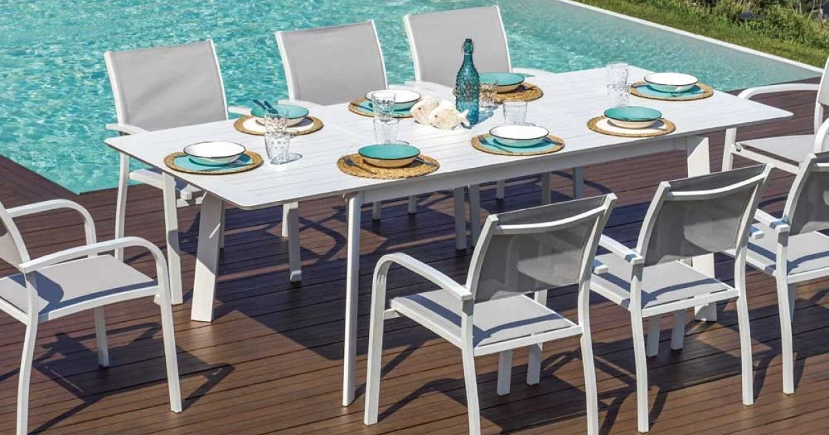 Tavolo da Pranzo per Esterni Allungabile Fino a 240 cm in Alluminio - Levanto