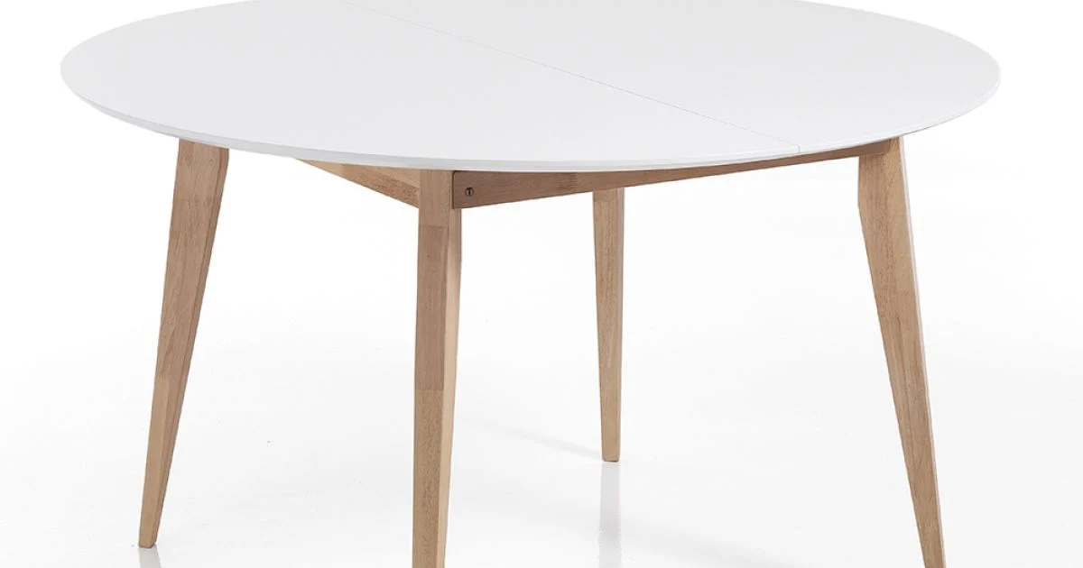Tavolo da Pranzo Rotondo Allungabile Fino a 160 cm in Mdf e Legno - Ciacco